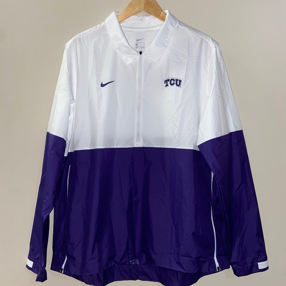 Nike Elite On Field TCU Horned Frogs Pullover Jacket Mens CQ5130-100 NEW